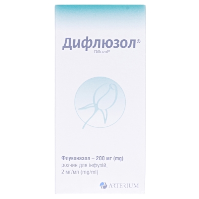ДИФЛЮЗОЛ® розчин для інфузій, 2 мг/мл по 100 мл у пляшці скляній, по 1 пляшці у пачці